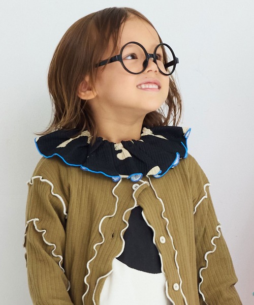 MARKEY'S(マーキーズ)の「ワッフルフリルスタイ(付け襟・キッズ・グレー系その他/ブラウン系その他/ブラック系その他/オフホワイト/杢グレー/イエロー/レッド系その他・FREE)」の1枚目の写真