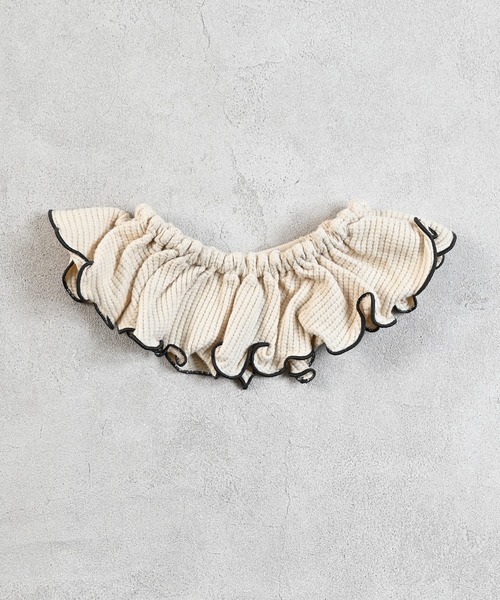 MARKEY'S(マーキーズ)の「ワッフルフリルスタイ(付け襟・キッズ・グレー系その他/ブラウン系その他/ブラック系その他/オフホワイト/杢グレー/イエロー/レッド系その他・FREE)」の2枚目の写真