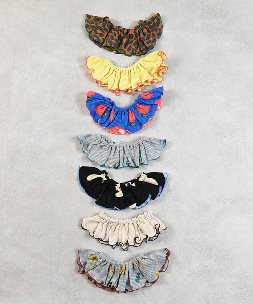 MARKEY'S(マーキーズ)の「ワッフルフリルスタイ(付け襟・キッズ・グレー系その他/ブラウン系その他/ブラック系その他/オフホワイト/杢グレー/イエロー/レッド系その他・FREE)」の11枚目の写真