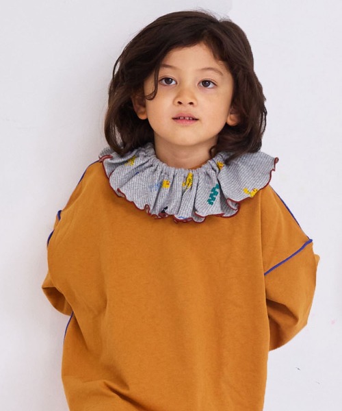 MARKEY'S(マーキーズ)の「ワッフルフリルスタイ(付け襟・キッズ・グレー系その他/ブラウン系その他/ブラック系その他/オフホワイト/杢グレー/イエロー/レッド系その他・FREE)」の8枚目の写真