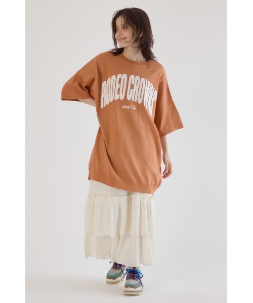 RODEO CROWNS WIDE BOWL(ロデオクラウンズワイドボウル)の「CURVE LOGOコンビニットワンピース(ワンピース・レディース・オレンジ/カーキ/アイボリー/ブラック・FREE)」の7枚目の写真
