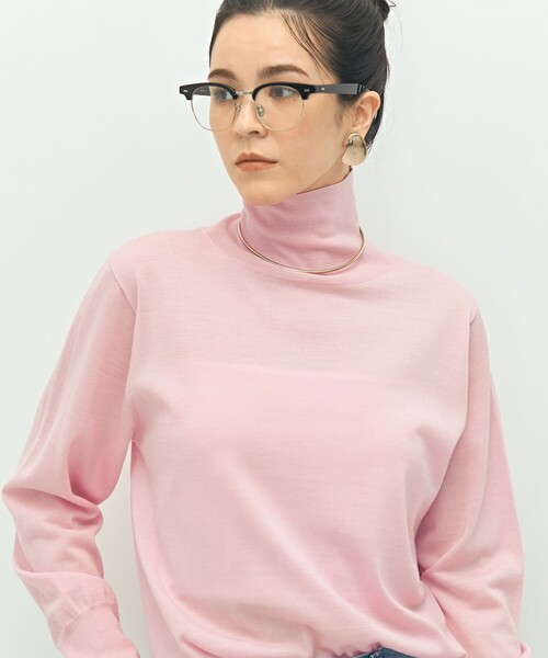 NOLLEY’S（ノーリーズ）の「《手洗い可能》《アンサンブル対応》18G天竺ハイネックプルオーバーニット（ニット/セーター・レディース・ベビーピンク/オフホワイト/レッド/ブラック/ブラウン/ミント/イエロー/グレー/ホワイト系その他4・38）」の8枚目の写真