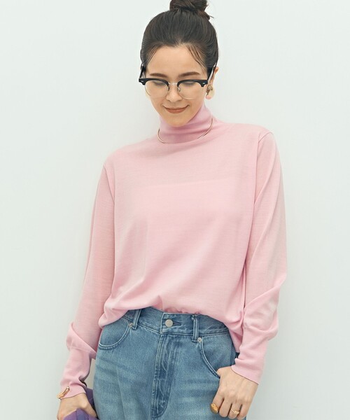 セール】《手洗い可能》《アンサンブル対応》18G天竺ハイネックプル