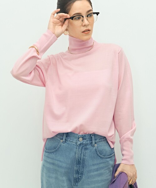 ノーリーズ　18G天竺ハイネックプルオーバーニット セール】《手洗い可能》《アンサンブル対応》18G天竺ハイネックプル