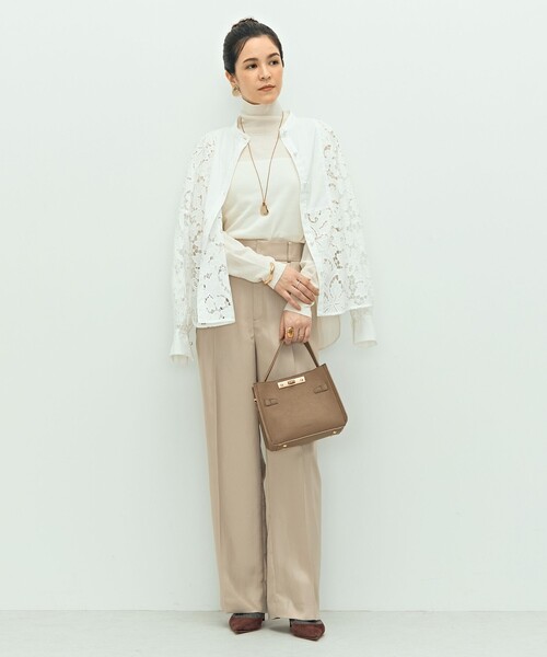 ノーリーズ　18G天竺ハイネックプルオーバーニット 手洗い可能》《アンサンブル対応》18G天竺ハイネックプルオーバー