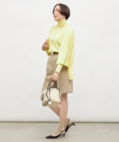 NOLLEY’S（ノーリーズ）の「《手洗い可能》《アンサンブル対応》18G天竺ハイネックプルオーバーニット（ニット/セーター・レディース・ベビーピンク/オフホワイト/レッド/ブラック/ブラウン/ミント/イエロー/グレー/ホワイト系その他4・38）」の10枚目の写真