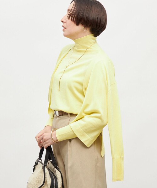 NOLLEY’S（ノーリーズ）の「《手洗い可能》《アンサンブル対応》18G天竺ハイネックプルオーバーニット（ニット/セーター・レディース・ベビーピンク/オフホワイト/レッド/ブラック/ブラウン/ミント/イエロー/グレー/ホワイト系その他4・38）」の12枚目の写真