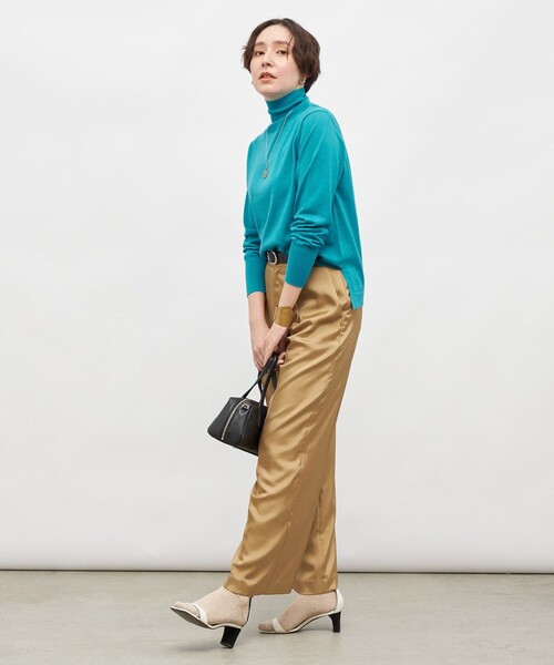 NOLLEY’S（ノーリーズ）の「《手洗い可能》《アンサンブル対応》18G天竺ハイネックプルオーバーニット（ニット/セーター・レディース・ベビーピンク/オフホワイト/レッド/ブラック/ブラウン/ミント/イエロー/グレー/ホワイト系その他4・38）」の14枚目の写真