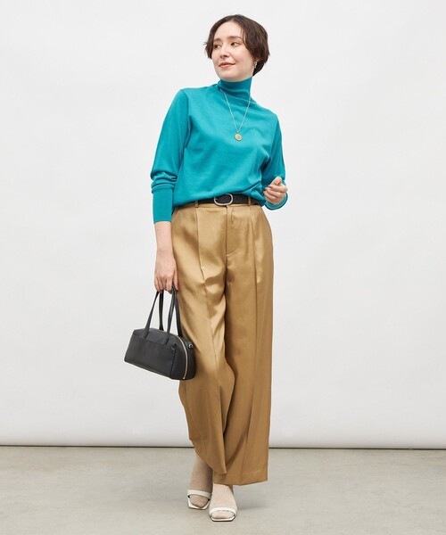 NOLLEY’S（ノーリーズ）の「《手洗い可能》《アンサンブル対応》18G天竺ハイネックプルオーバーニット（ニット/セーター・レディース・ベビーピンク/オフホワイト/レッド/ブラック/ブラウン/ミント/イエロー/グレー/ホワイト系その他4・38）」の15枚目の写真