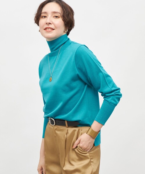 NOLLEY’S（ノーリーズ）の「《手洗い可能》《アンサンブル対応》18G天竺ハイネックプルオーバーニット（ニット/セーター・レディース・ベビーピンク/オフホワイト/レッド/ブラック/ブラウン/ミント/イエロー/グレー/ホワイト系その他4・38）」の16枚目の写真