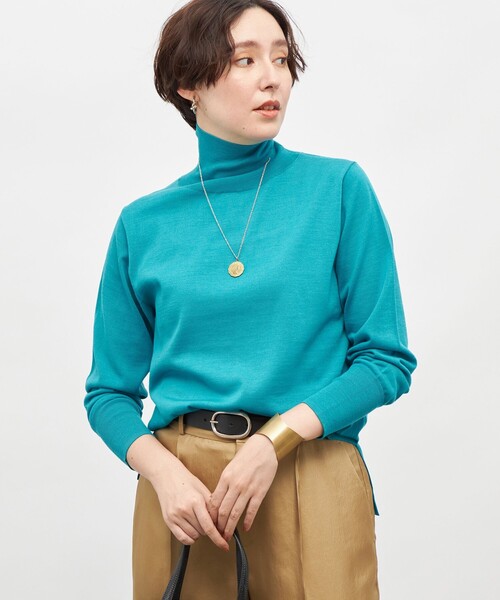 NOLLEY’S（ノーリーズ）の「《手洗い可能》《アンサンブル対応》18G天竺ハイネックプルオーバーニット（ニット/セーター・レディース・ベビーピンク/オフホワイト/レッド/ブラック/ブラウン/ミント/イエロー/グレー/ホワイト系その他4・38）」の17枚目の写真