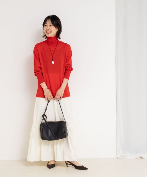 ノーリーズ　18G天竺ハイネックプルオーバーニット 手洗い可能》《アンサンブル対応》18G天竺ハイネックプルオーバー