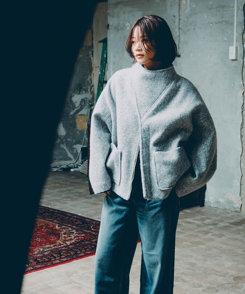 mintdesigns(ミントデザインズ)の「MARBLE WOOLY JACKET(ブルゾン・レディース・ブラック/グレー・ONESIZE)」の11枚目の写真