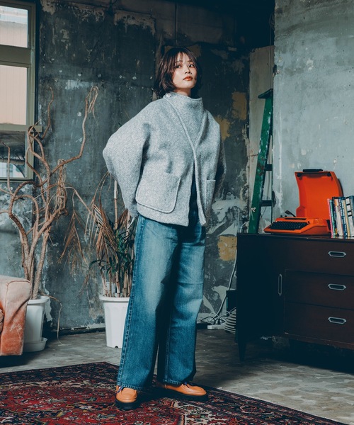 mintdesigns(ミントデザインズ)の「MARBLE WOOLY JACKET(ブルゾン・レディース・ブラック/グレー・ONESIZE)」の14枚目の写真
