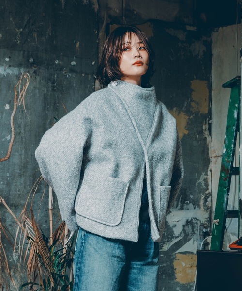 mintdesigns(ミントデザインズ)の「MARBLE WOOLY JACKET(ブルゾン・レディース・ブラック/グレー・ONESIZE)」の15枚目の写真