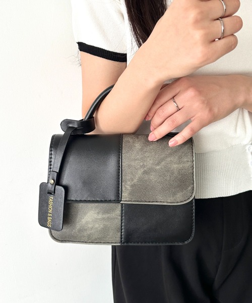 LOVALOT(ラバロット)の「【上品切替デザイン】スクエアフェイクレザーミニショルダーバッグ(ショルダーバッグ・レディース・ブラック/ブラウン/ホワイト・FREE)」の8枚目の写真