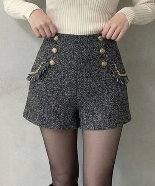 Jasmine Grandiflorum(ジャスミングランディフローラム)の「【Jasmine】ツイードフロントボタンショートパンツ(その他パンツ・レディース・グレー/オフホワイト/ブラック・LARGE/MEDIUM)」の20枚目の写真