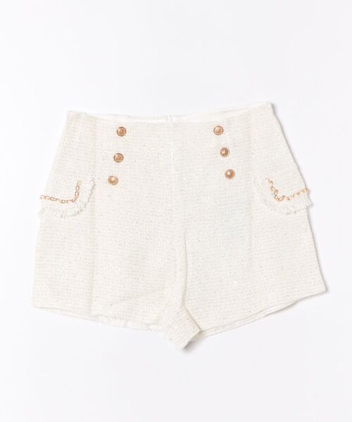 Jasmine Grandiflorum(ジャスミングランディフローラム)の「【Jasmine】ツイードフロントボタンショートパンツ(その他パンツ・レディース・グレー/オフホワイト/ブラック・LARGE/MEDIUM)」の10枚目の写真