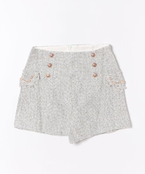 Jasmine Grandiflorum(ジャスミングランディフローラム)の「【Jasmine】ツイードフロントボタンショートパンツ(その他パンツ・レディース・グレー/オフホワイト/ブラック・LARGE/MEDIUM)」の8枚目の写真