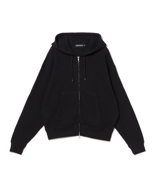 BEAMS T（ビームスティー）の「BEAMS T / Waffle Full Zip Hoodie  ワッフル フル ジップ フーディー（パーカー・メンズ・ブラック/ナチュラル・XL/L/M/S）」の13枚目の写真