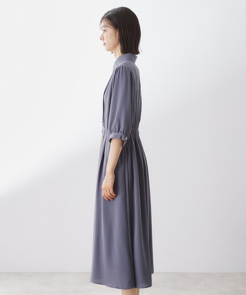 THE SHOP TK （ザ ショップ ティーケー ）の「5分袖シャツワンピース【防シワ/吸水速乾/UVケア/洗濯機OK】（ワンピース・レディース・パープル系4/ダークブラウン/スミクロ・12/13）」の17枚目の写真