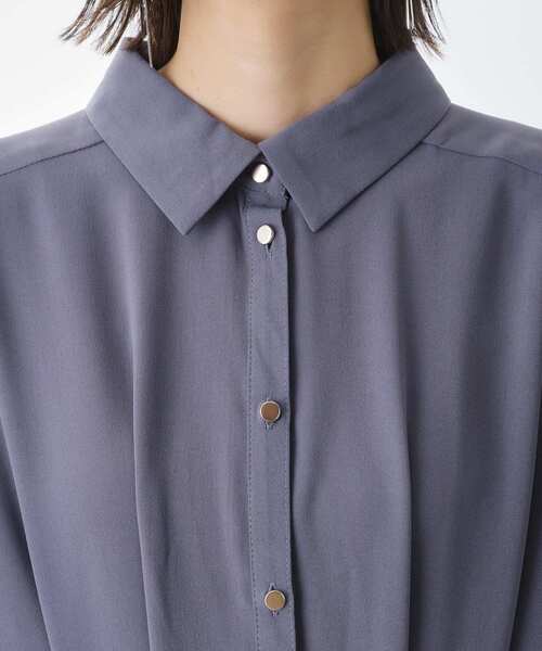 THE SHOP TK （ザ ショップ ティーケー ）の「5分袖シャツワンピース【防シワ/吸水速乾/UVケア/洗濯機OK】（ワンピース・レディース・パープル系4/ダークブラウン/スミクロ・12/13）」の19枚目の写真