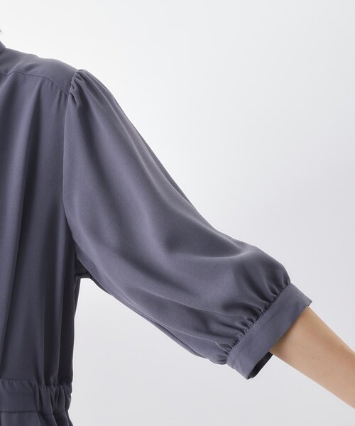 THE SHOP TK （ザ ショップ ティーケー ）の「5分袖シャツワンピース【防シワ/吸水速乾/UVケア/洗濯機OK】（ワンピース・レディース・パープル系4/ダークブラウン/スミクロ・12/13）」の20枚目の写真