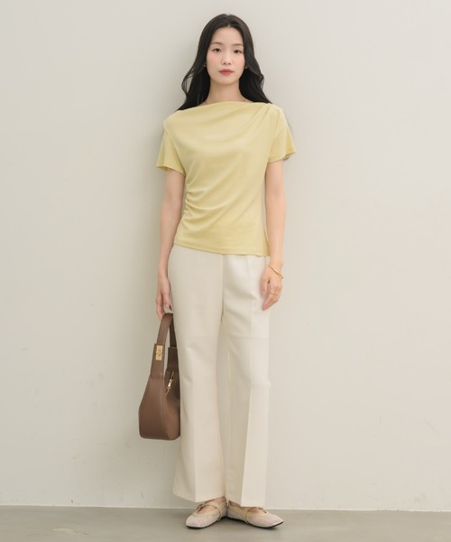 NEUNA（ヌナ）の「ワンショルハーフスリーブトップス（Tシャツ/カットソー・レディース・ベージュ/ブラック/オフホワイト/イエロー・FREE）」の10枚目の写真