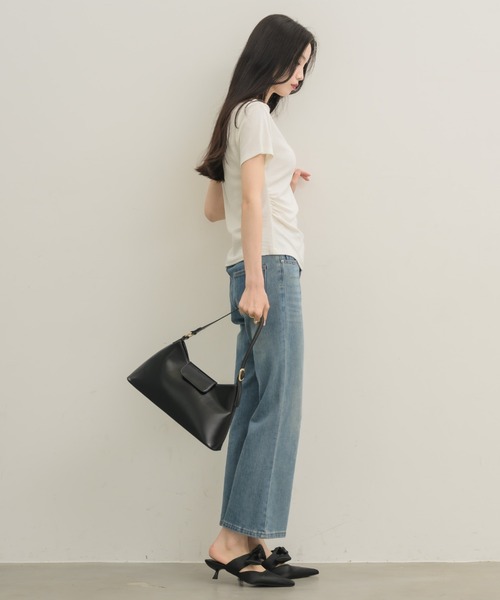 NEUNA（ヌナ）の「ワンショルハーフスリーブトップス（Tシャツ/カットソー・レディース・ベージュ/ブラック/オフホワイト/イエロー・FREE）」の14枚目の写真