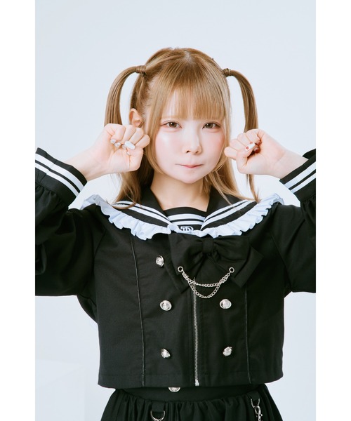TRAVAS TOKYO(トラバス トウキョウ)の「『TRAVAS TOKYO/トラバス トーキョー』セーラーフリルセットアップ(セットアップ・レディース・ブラック×パープル/グレー/ブラック×ホワイト・M)」の8枚目の写真