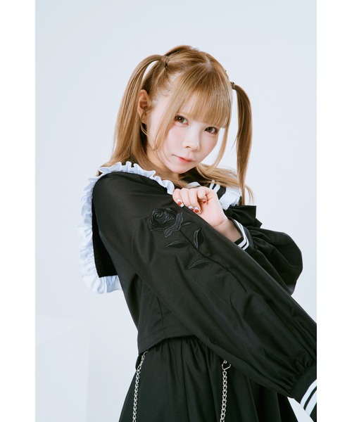 TRAVAS TOKYO(トラバス トウキョウ)の「『TRAVAS TOKYO/トラバス トーキョー』セーラーフリルセットアップ(セットアップ・レディース・ブラック×パープル/グレー/ブラック×ホワイト・M)」の9枚目の写真