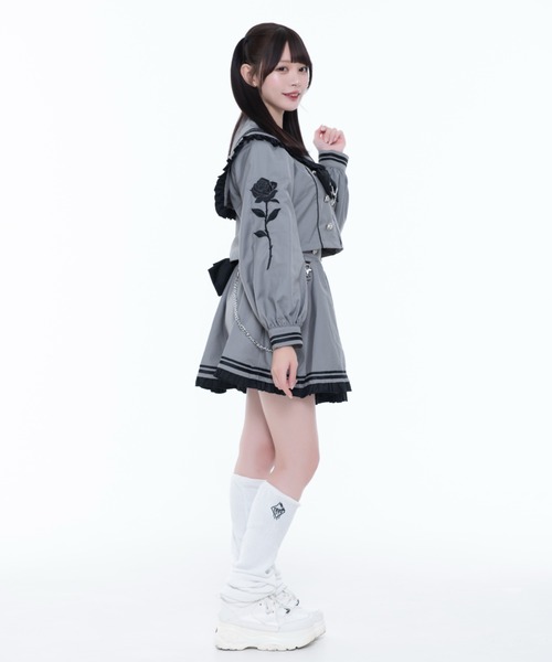 TRAVAS TOKYO(トラバス トウキョウ)の「『TRAVAS TOKYO/トラバス トーキョー』セーラーフリルセットアップ(セットアップ・レディース・ブラック×パープル/グレー/ブラック×ホワイト・M)」の21枚目の写真
