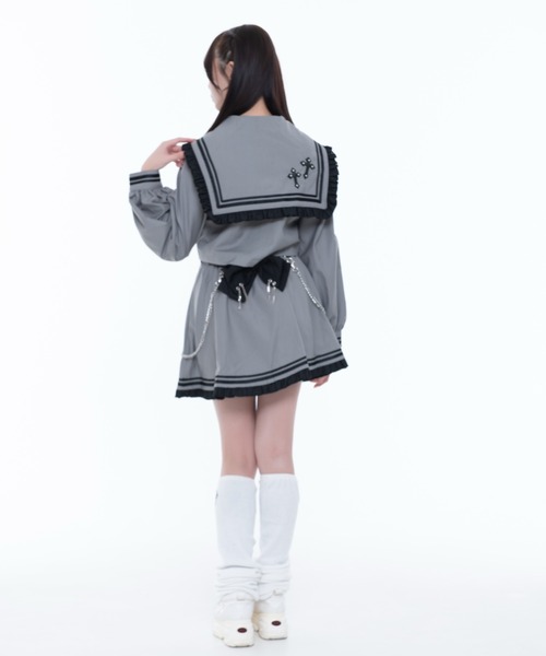 TRAVAS TOKYO(トラバス トウキョウ)の「『TRAVAS TOKYO/トラバス トーキョー』セーラーフリルセットアップ(セットアップ・レディース・ブラック×パープル/グレー/ブラック×ホワイト・M)」の22枚目の写真