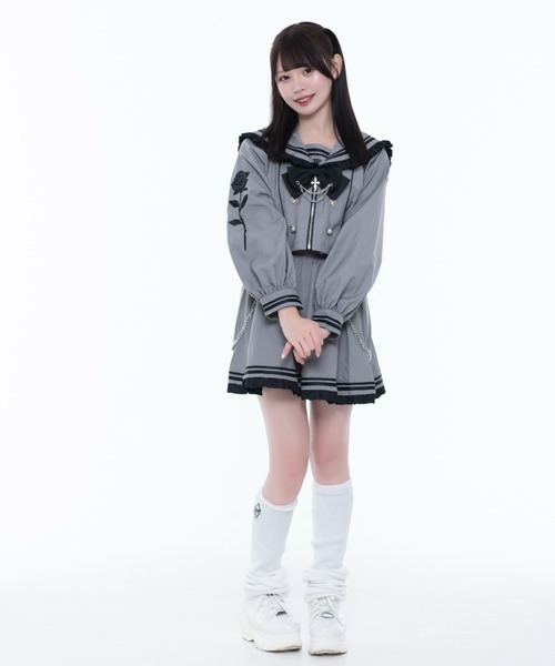 TRAVAS TOKYO(トラバス トウキョウ)の「『TRAVAS TOKYO/トラバス トーキョー』セーラーフリルセットアップ(セットアップ・レディース・ブラック×パープル/グレー/ブラック×ホワイト・M)」の20枚目の写真