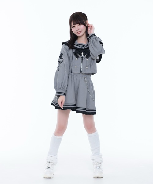 TRAVAS TOKYO(トラバス トウキョウ)の「『TRAVAS TOKYO/トラバス トーキョー』セーラーフリルセットアップ(セットアップ・レディース・ブラック×パープル/グレー/ブラック×ホワイト・M)」の19枚目の写真
