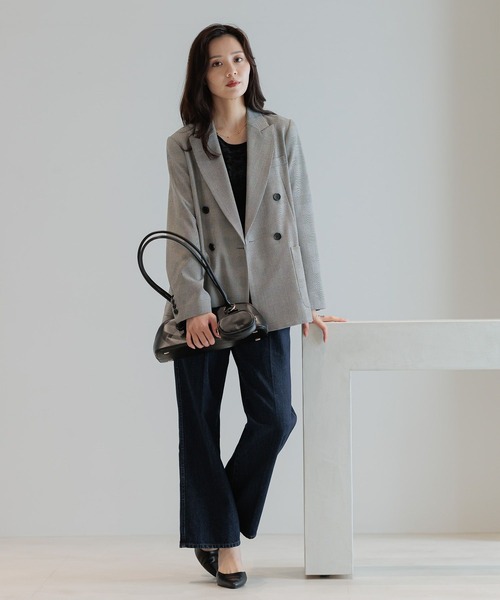 Andemiu（アンデミュウ）の「アソートWジャケット586647（テーラードジャケット・レディース・ネイビー/チェック/モカ・FREE）」の21枚目の写真