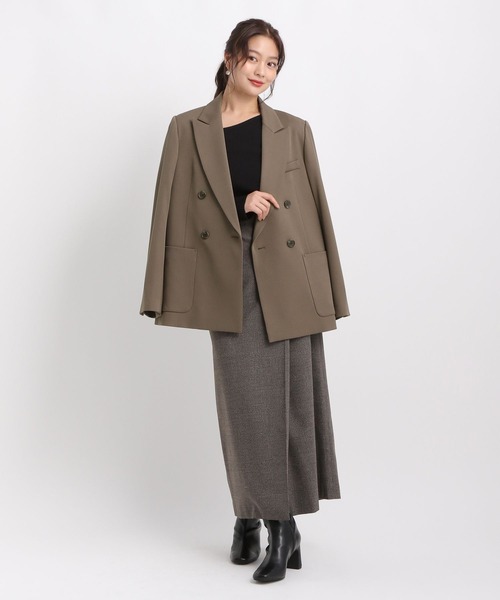 Andemiu（アンデミュウ）の「アソートWジャケット586647（テーラードジャケット・レディース・ネイビー/チェック/モカ・FREE）」の4枚目の写真