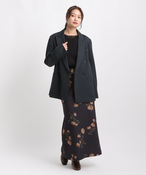 Andemiu（アンデミュウ）の「アソートWジャケット586647（テーラードジャケット・レディース・ネイビー/チェック/モカ・FREE）」の5枚目の写真