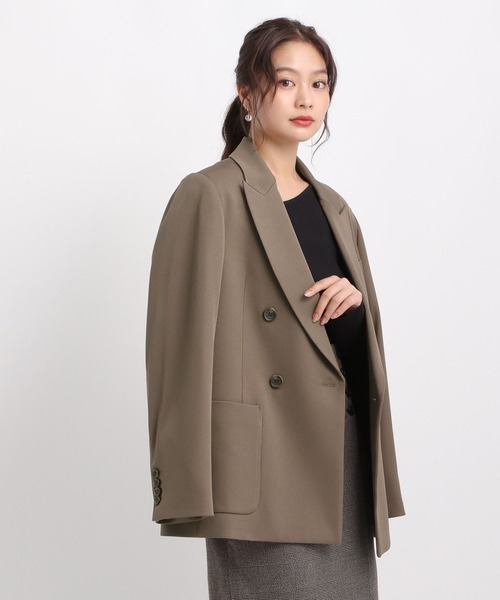 Andemiu（アンデミュウ）の「アソートWジャケット586647（テーラードジャケット・レディース・ネイビー/チェック/モカ・FREE）」の7枚目の写真