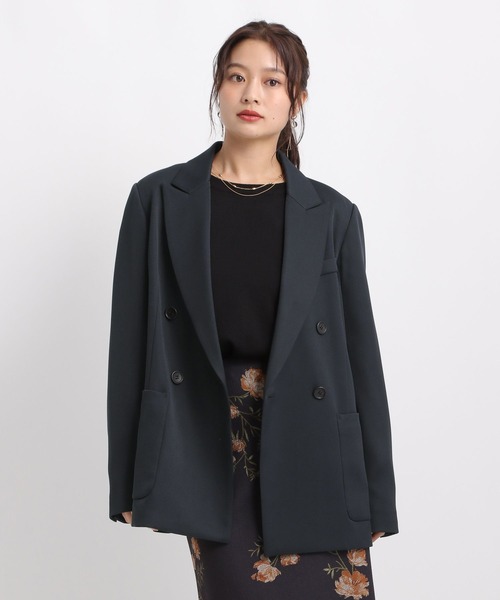 Andemiu（アンデミュウ）の「アソートWジャケット586647（テーラードジャケット・レディース・ネイビー/チェック/モカ・FREE）」の8枚目の写真