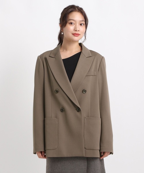 Andemiu（アンデミュウ）の「アソートWジャケット586647（テーラードジャケット・レディース・ネイビー/チェック/モカ・FREE）」の9枚目の写真