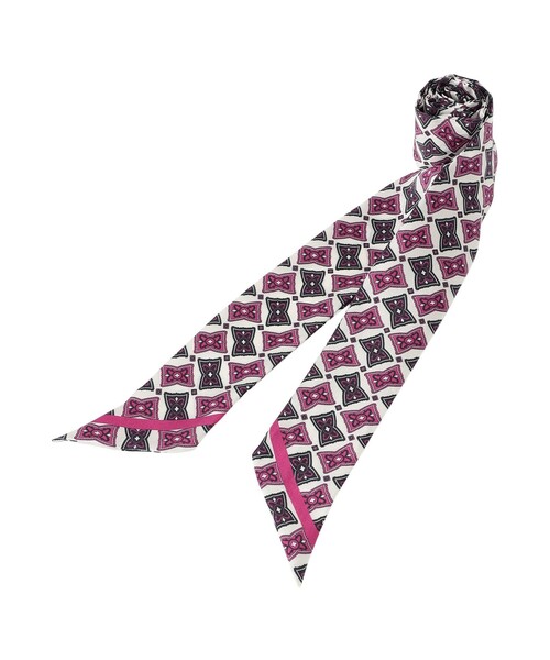 剣先リボンプリントナロースカーフ