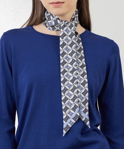 剣先リボンプリントナロースカーフ