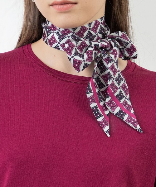 剣先リボンプリントナロースカーフ