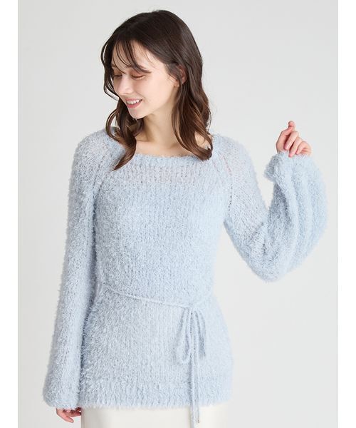 CELFORD（セルフォード）の「リボン付きフラッフィーニットプルオーバー（ニット/セーター・レディース・サックスブルー/オフホワイト/グレー・F）」の5枚目の写真