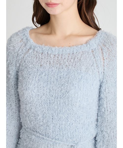 CELFORD（セルフォード）の「リボン付きフラッフィーニットプルオーバー（ニット/セーター・レディース・サックスブルー/オフホワイト/グレー・F）」の8枚目の写真