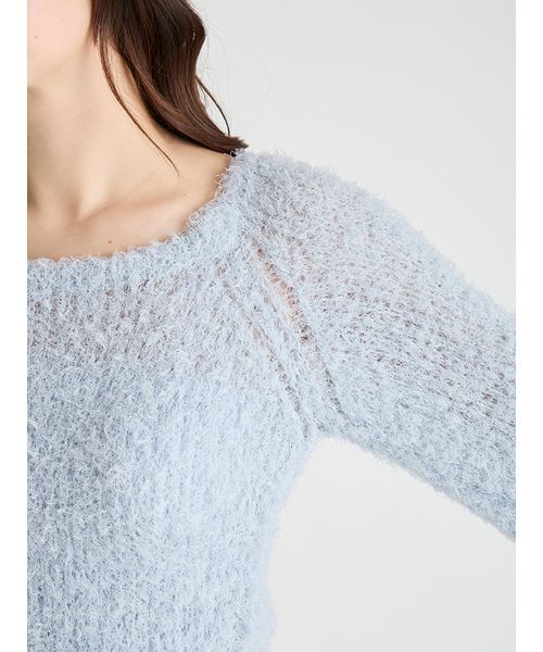 CELFORD（セルフォード）の「リボン付きフラッフィーニットプルオーバー（ニット/セーター・レディース・サックスブルー/オフホワイト/グレー・F）」の9枚目の写真