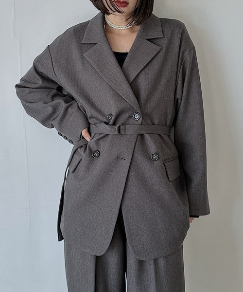 PAGEBOY(ページボーイ)の「【セットアップ対応】MIXボーンジャケット(テーラードジャケット・レディース・ブラウン/ブラック/チャコールグレー・SMALL/MEDIUM)」の1枚目の写真