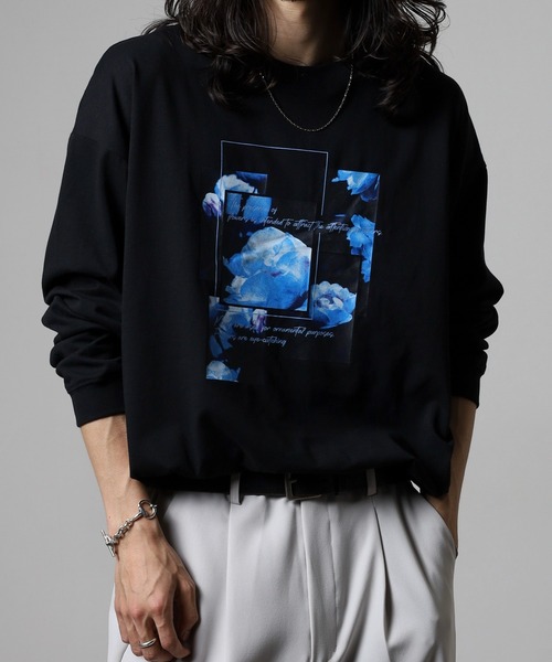 FUNALIVE(ファンアライブ)の「吸水速乾 UVカット ボックス ワイド シルエット 刺繍 転写Pt リブ付き ロンTEE(Tシャツ/カットソー・メンズ・チャコールグレー/ブラック系2/ホワイト系3/ブラック/ホワイト系1/ホワイト系2/ホワイト/ブラック系1/グレー系1/ブラック系3・M/L/LL)」の7枚目の写真