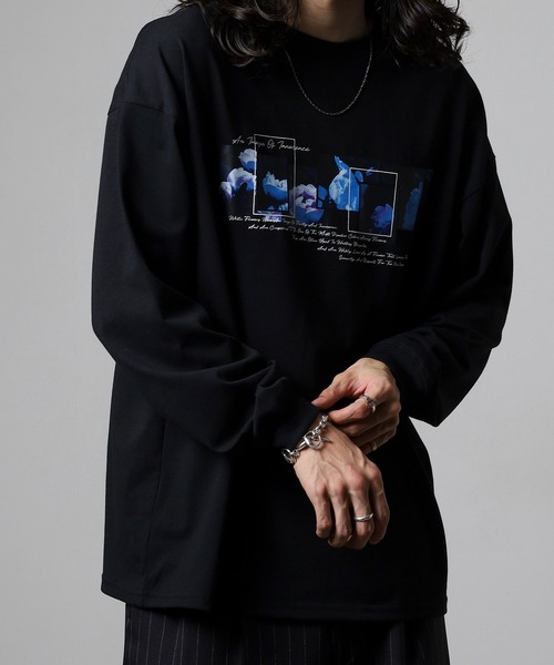 FUNALIVE(ファンアライブ)の「吸水速乾 UVカット ボックス ワイド シルエット 刺繍 転写Pt リブ付き ロンTEE(Tシャツ/カットソー・メンズ・チャコールグレー/ブラック系2/ホワイト系3/ブラック/ホワイト系1/ホワイト系2/ホワイト/ブラック系1/グレー系1/ブラック系3・M/L/LL)」の8枚目の写真